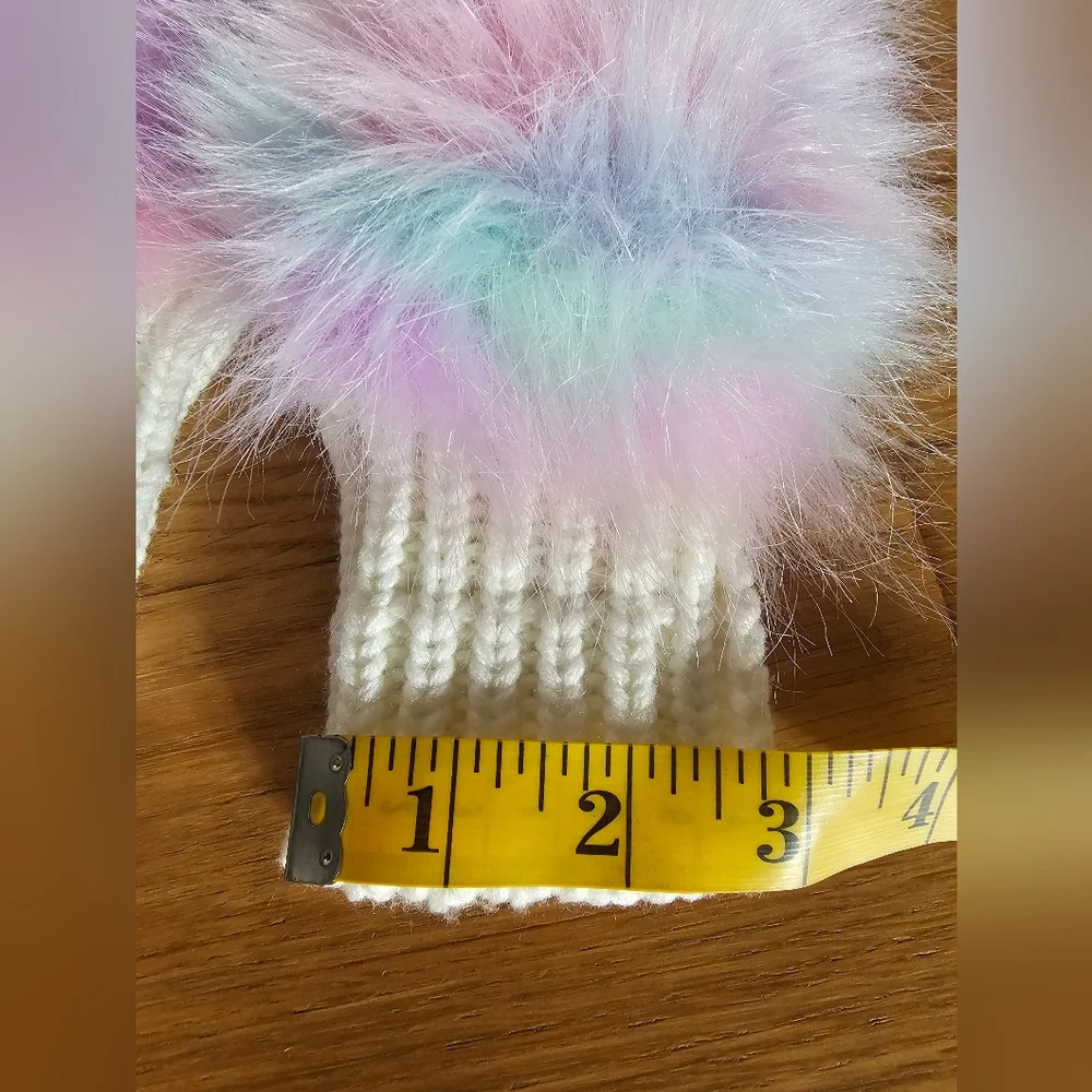 Capelli of New York Girl's Fluffy Cotton Candy Faux Fur Ear Muff & Mitten Set